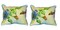Pair of Betsy Drake Blue Bird Large Pillows 15 Inch x 22 Inch